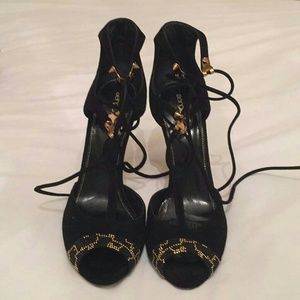 Sergio Rossi Black Suede Stiletto Pumps